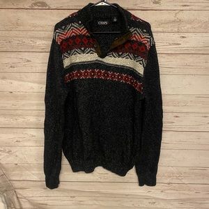 Chad Mens Sweater,size L,Red/gray